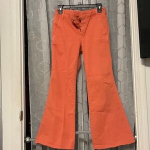 Tory Burch Coral Orange High-Rise Pants